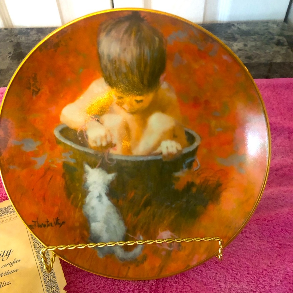 Painted plate w/ certificate